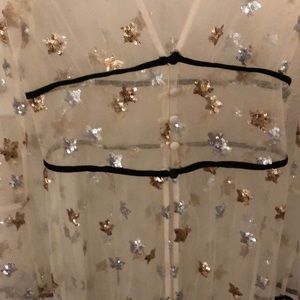lila boutique star sequin bell sleeve maxi kimono